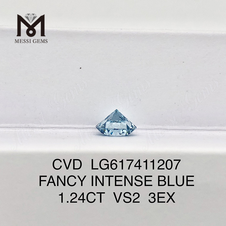 1.24CT VS2 3EX FANCY INTENSE BLUE billigste lab skabte diamanter丨Messigems CVD LG617411207
