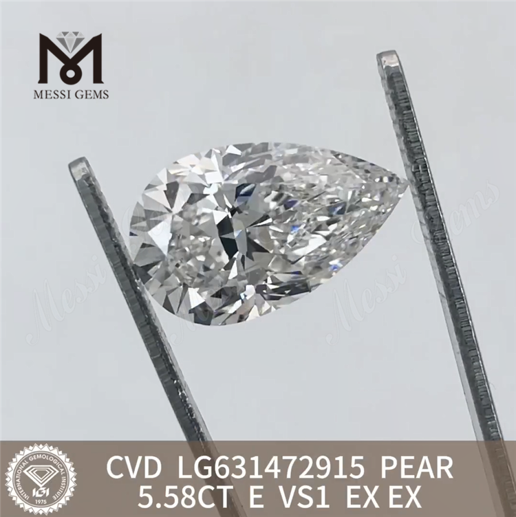 5.58CT E PEAR VS1 syntetiske diamanter IGI LG631472915丨Messigems