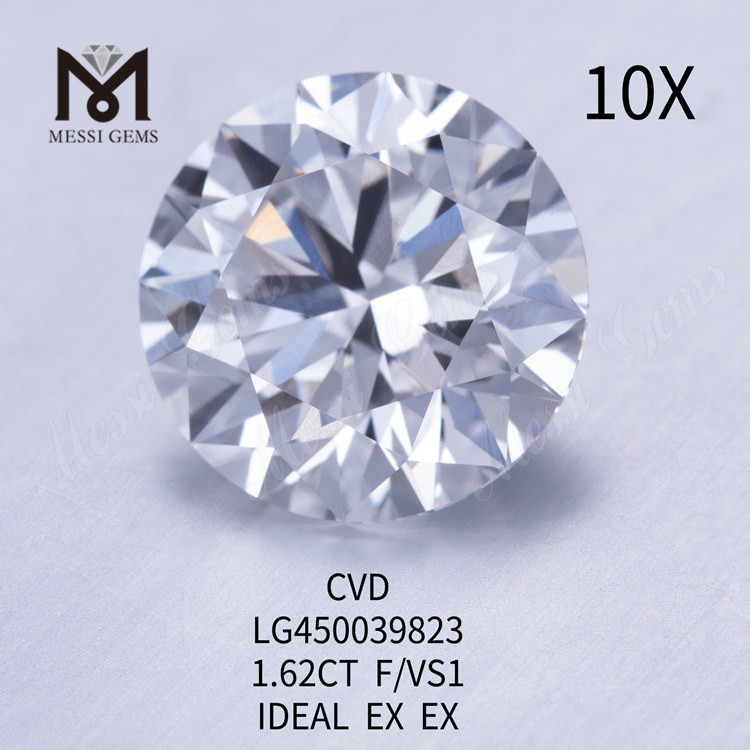 1,62 karat F VS1 Cut RD lab skabt diamant CVD