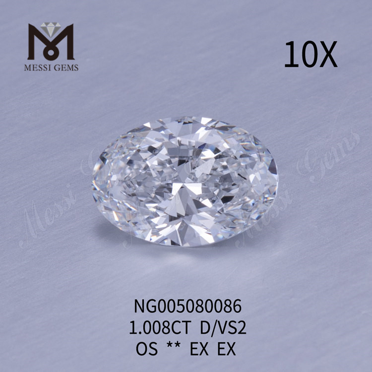 OVAL D løs lab dyrket diamant 1.008ct VS2