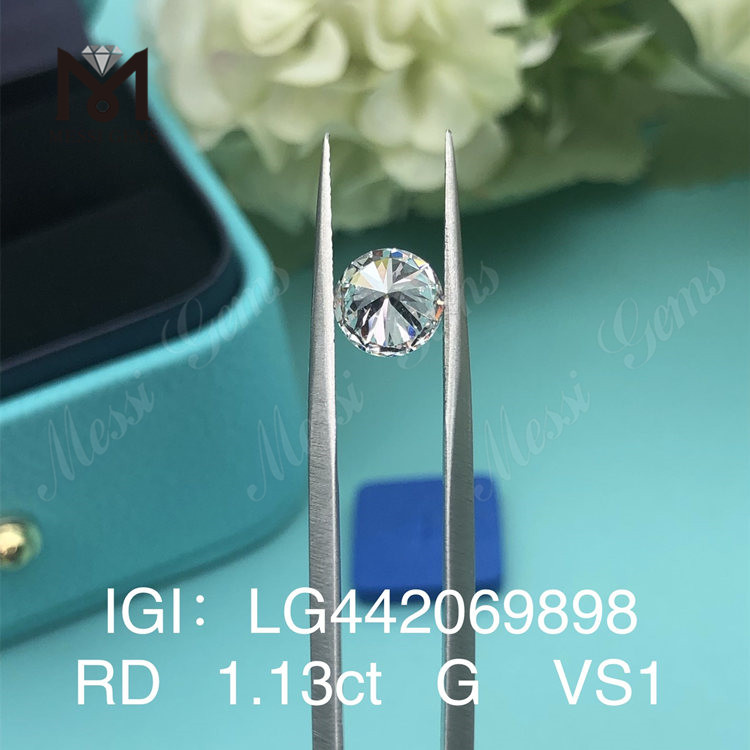 1,13 karat G VS1 IDEAL rund laboratoriedyrket diamant CVD