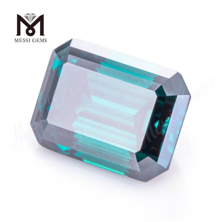 Engros Loose Stone Factory Emerald Cut Teal Color Loose Moisanite