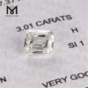 3,01 karat tilpasset løs laboratoriedyrket diamant H SI1 EX fancy cut CVD laboratoriedyrket smaragd diamant