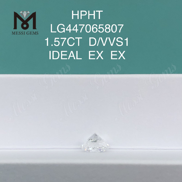 1,57 karat D VVS1 rund IDEAL Cut lab dyrkede diamanter HPHT