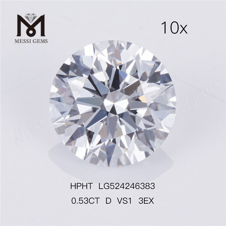 0,53 karat D VS1 3EX løse runde laboratoriedyrkede diamanter køb online Fabrikspris