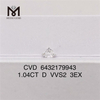 1.04CT D VVS2 3EX rund Lab-dyrket Diamant CVD IGI