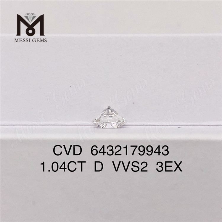 1.04CT D VVS2 3EX rund Lab-dyrket Diamant CVD IGI