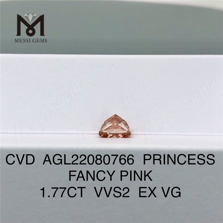 1.77CT CVD PRINCESS FANCY PINK VVS2 EX VG laboratoriediamant AGL22080766