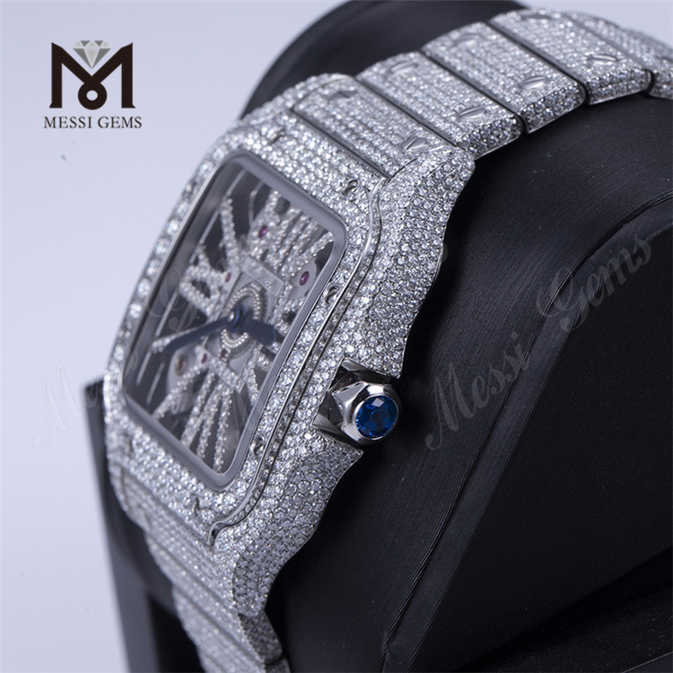 Custom Design Mænd Kvinde Luksus Håndsæt Iced Out Diamond Moissanite Watch 
