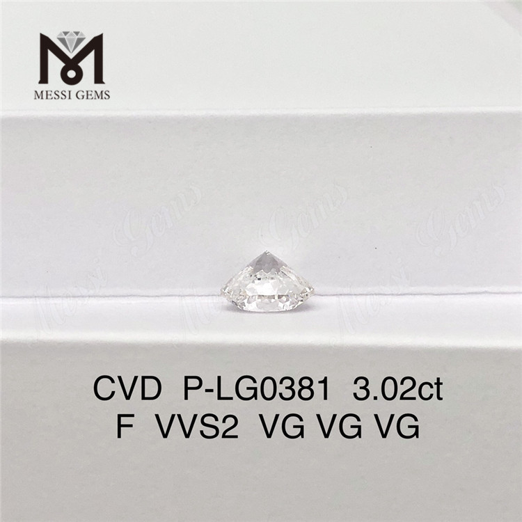 3.02ct F VVS2 VG VG VG rund form CVD køb cvd diamant P-LG0381