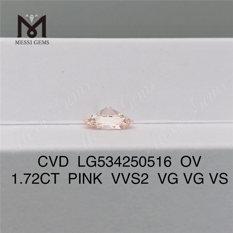 1.72ct pink vvs cvd diamant oval form laboratoriediamant billig pris