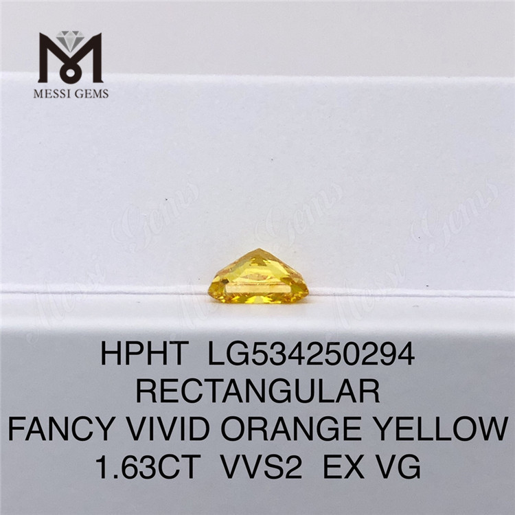 1,63 karat FANCY GUL løse syntetiske diamanter REKTANGULÆRE gule laboratoriedyrkede diamanter engrospris