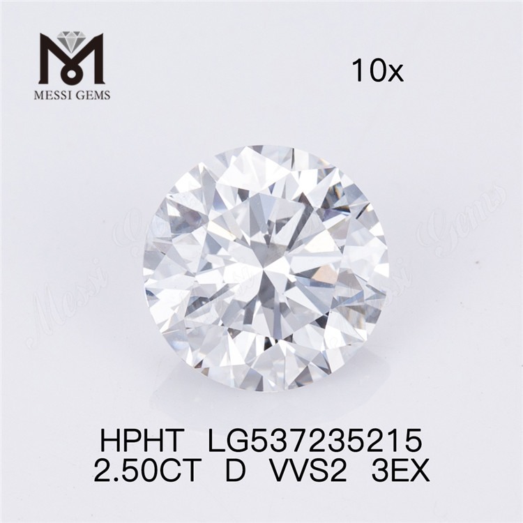 2.5CT D VVS HPHT diamanter rund form løs HPHT diamant engrospris