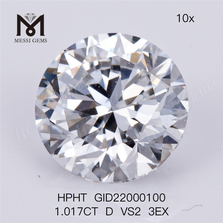 1.017CT D VS2 3EX Runde Løs Lab Diamanter Hvid Løs Lab Diamant