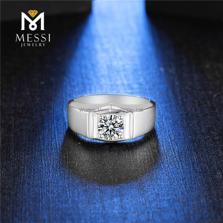 engrospris 925 sterling sølv ring moissanite sølv smykker mand ringe til mænd