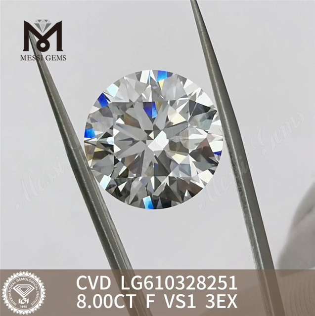 8.00CT F VS1 3EX cvd diamant porcelæn CVD IGI Certified Sparkle丨Messigems LG610328251