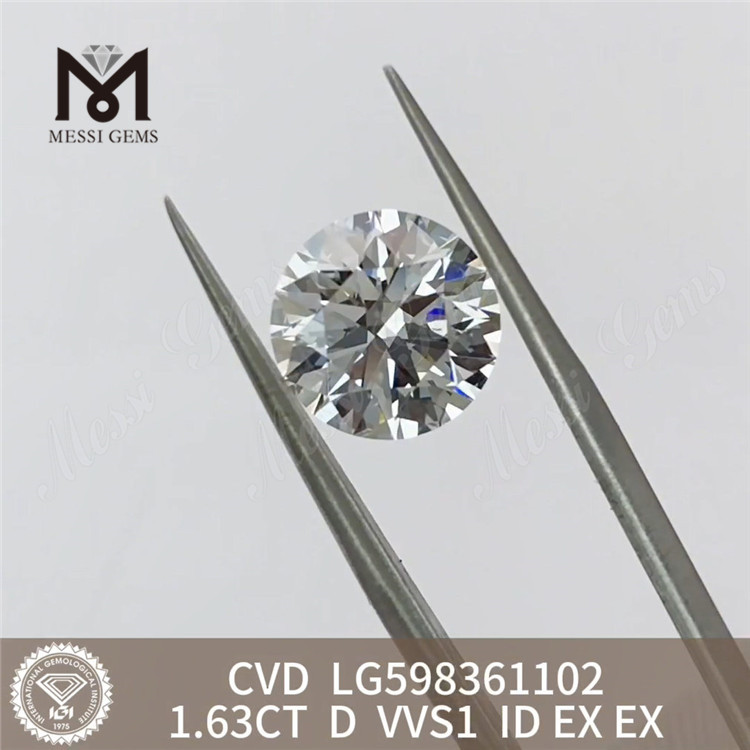 1.63CT D VVS1 ID EX EX Cvd Diamond Engros for smykkedesignere丨Messigems LG598361102