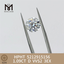 1.09CT D VVS2 3EX HPHT GIA lavet ikke-minerede diamanter 5212915156丨Messigems 