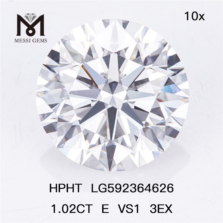 1.02CT E VS1 3EX 1ct HPHT diamanter IGI LG592364626 