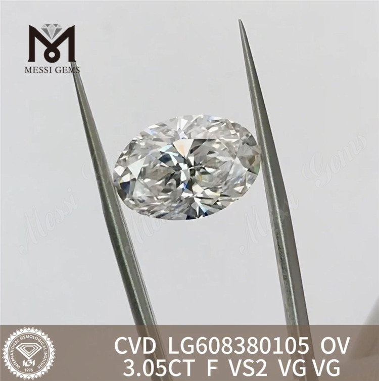 3.05CT F VS2 OV Engros IGI-certificerede løse diamanter Etisk fremskaffede og ekspertskåret 丨 Messigems LG608380105