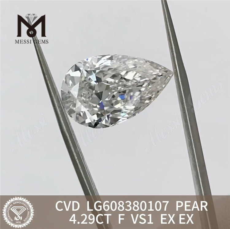 4.29CT F VS1 PEAR IGI certificerede diamanter til salg Excellent Value CVD LG608380107丨Messigems