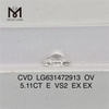 5.11CT E OV VS2 CVD laboratoriefabrikerede diamanter LG631472913丨Messigems