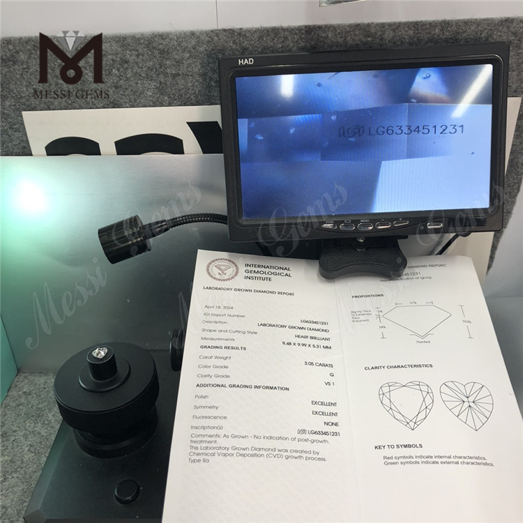 3.05CT G VS1 HS CVD laboratoriefremstillede diamanter engros LG633451231丨Messigems 