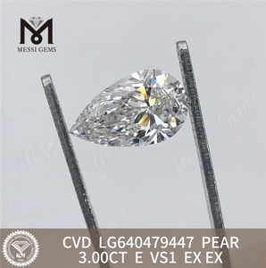 3.00CT E VS1 PEAR bedste kvalitet laboratoriediamanter IGI LG640479447丨Messigems