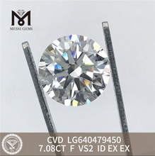 7.08CT F VS2 ID store laboratorieskabte diamanter CVD LG640479450丨Messigems 