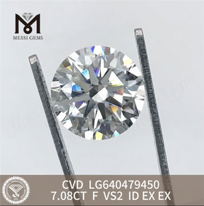 7.08CT F VS2 ID store laboratorieskabte diamanter CVD LG640479450丨Messigems 