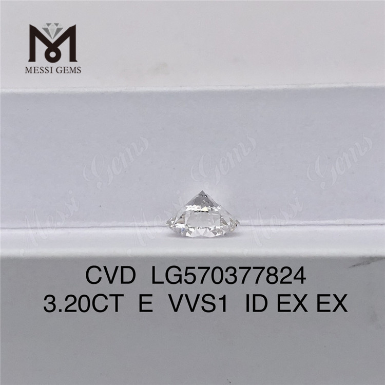 3.20CT E VVS1 ID EX EX 3 karat syntetisk diamant