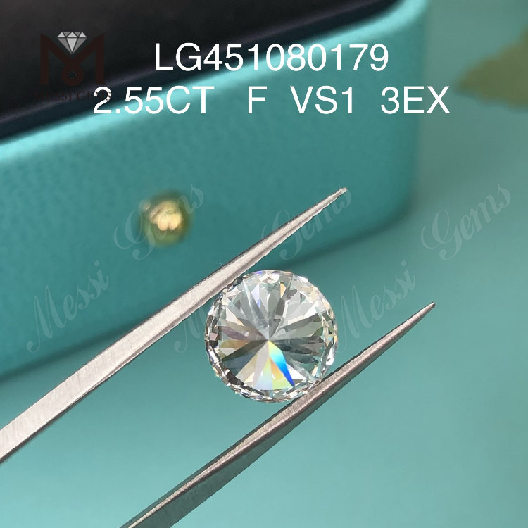 2,55 ct F VS1 3EX Cut Round bedste pris laboratoriedyrkede diamanter