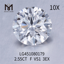 2,55 ct F VS1 3EX Cut Runde lab diamanter