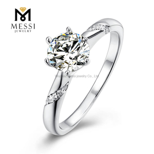 Bryllupsforlovelse højkvalitets par 925 sølv Moissanite evighedsring