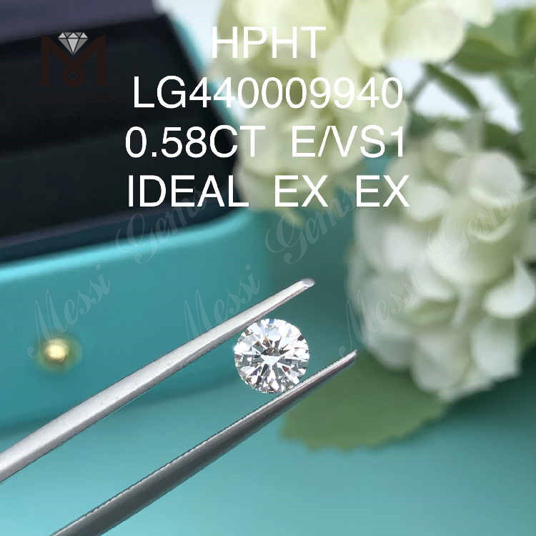 0.58CT hvid E/VS1 runde bedste laboratoriefremstillede diamanter IDEALE