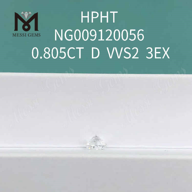 0.805CT rund løs lab lavet diamant VVS2 3EX hvid