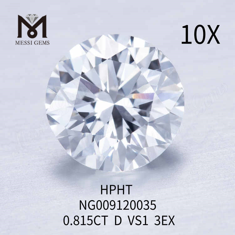 0,815 karat D VS1 runde lab skabt diamant 3EX