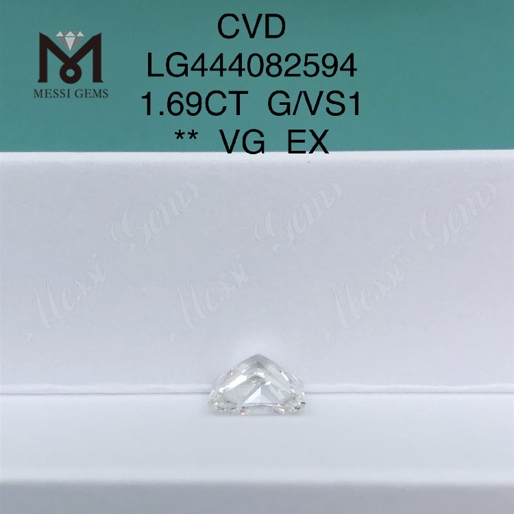 1,69 karat G VS1 SQ VG polsk laboratoriedyrkede prinsesseslebne diamanter