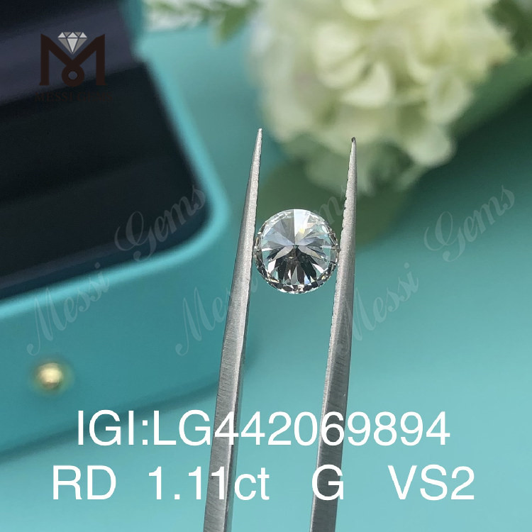 1,11 karat G VS2 rund BRILLIANT IDEAL 2EX laboratoriedyrket diamant 1 karat