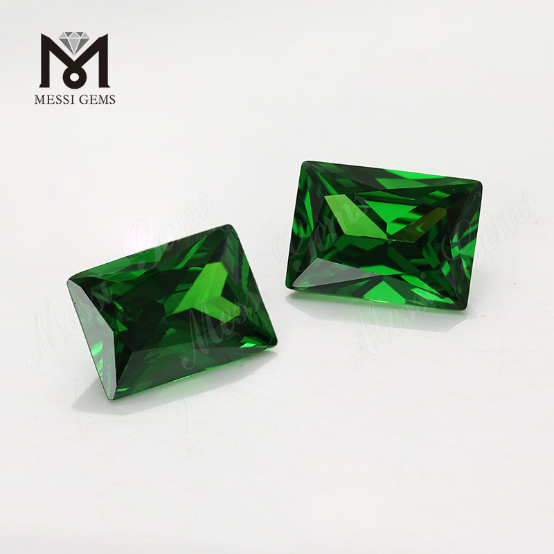 Bedst sælgende bagutte cut 10x14mm engros cubic zirconia grøn cz ædelsten