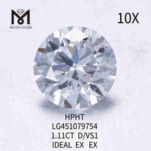 1.11CT D/VS1 løs lab skabt diamant IDEAL EX EX 