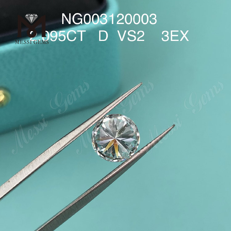 2.095ct D VS2 EX Cut Grade rund cvd diamant engros
