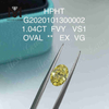 1.04ct FVY Ovalsleben gul diamantlab dyrket VS1