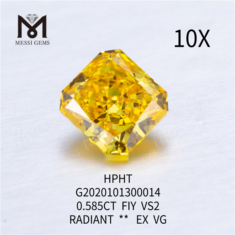 0,585ct FIY VS2 EX VG Radiant lab dyrket diamant