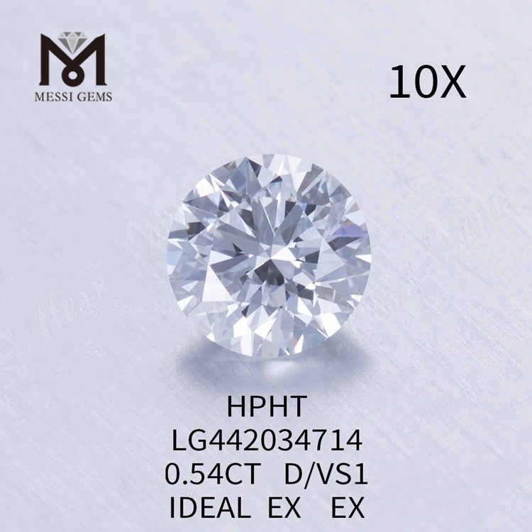 0.54CT D/VS1 rund laboratoriedyrket diamant IDEAL EX EX
