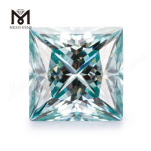 Engrospris Loose Moisonite Princess Cut 1 Carat Blue Moissanite Diamond