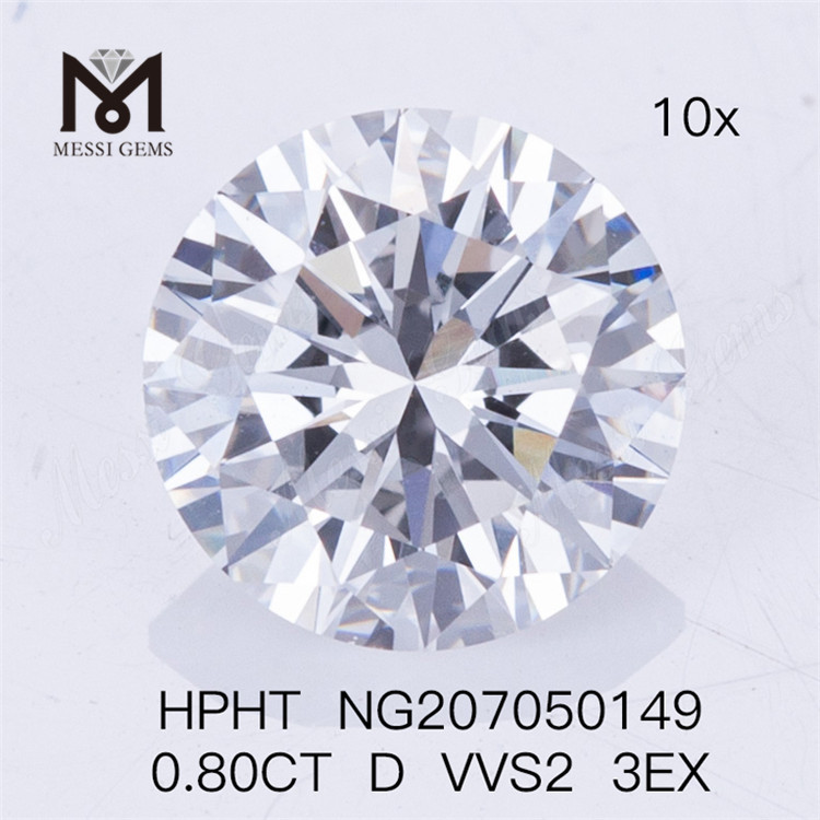 0.80CT HPHT syntetisk diamant D VVS2 3EX Lab diamanter 