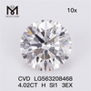 4.02CT H SI1 3EX CVD laboratoriedyrket diamant IGI