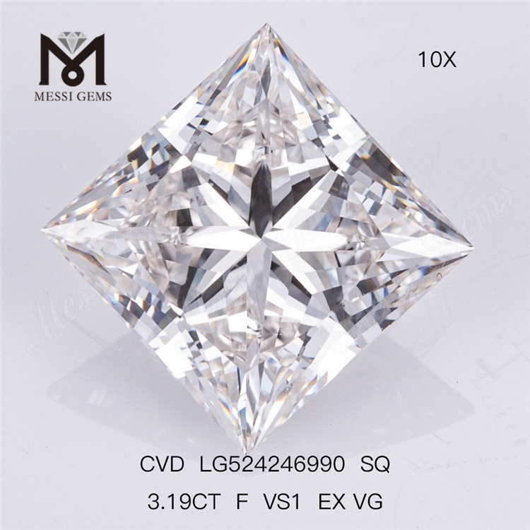3.19CT CVD Diamond Engros SQ F VS1 dyrket sten Pris