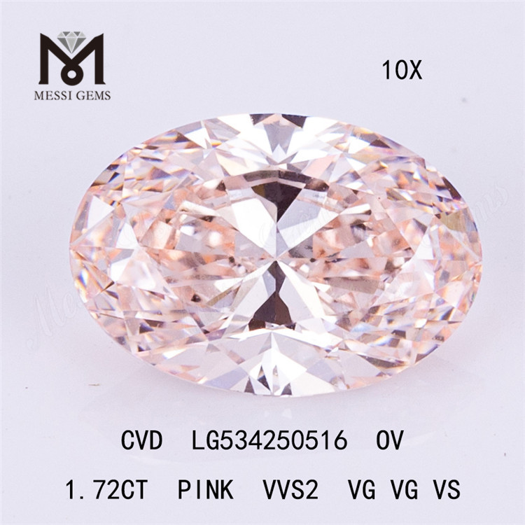 1.72ct pink vvs cvd diamant oval form laboratoriediamant billig pris